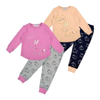 China Other New Arrival Casual 100% Cotton Children Pajamas Kids Pajamas Cartoon Printed Character Sleepwear 2 Pcs Girl Pajamas for sale