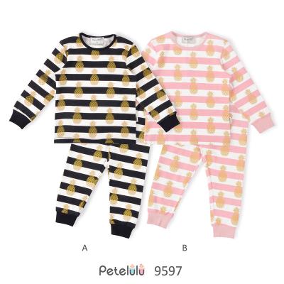 China Other 2022 baby clothes clothes for kids girls pajamas hot stamping girls print tee with pants kids set clothes for sale