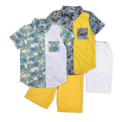 China 2022 Summer 2022 Character 6 Casual Children's Clothing Sets Beach Wear Suit Hawaii Shirt Boys Gentleman Tropical Suit Children New 360 for sale