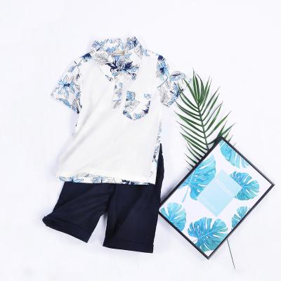 China Summer Casual Kids Beach Vacation Short Sleeve Shirt Boys Fashion Style Clothes Suit for sale