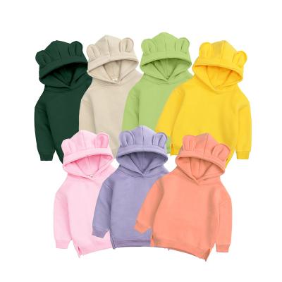 China Spring and Autumn Winter New Arrivals Kids Loose 200 Solid Color Girl Tops Hoodies Casual White Hooded Breathable Street Long Sleeve for sale