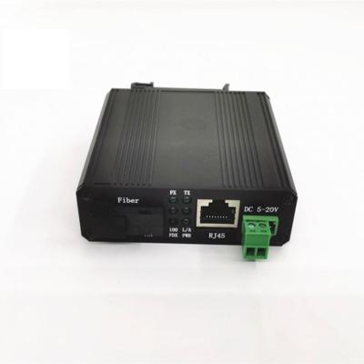 China FTTP Mini Industrial Ethernet DIN Fiber Optic SC Port 100M Ethernet Network Port Fiber Transceiver for sale