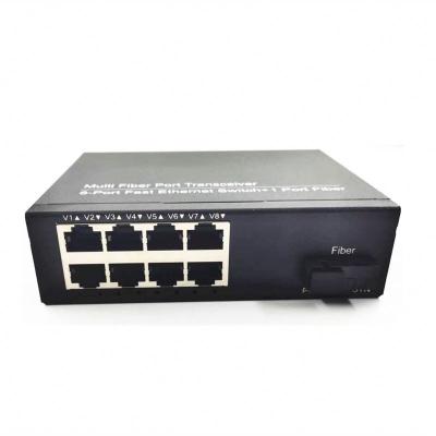 China FTTH Gigabit 8 Port Converter Optical Fiber Switch, 8 Port Ethernet Fiber Transceiver, 8 Port Gigabit 1sc Optical Port for sale