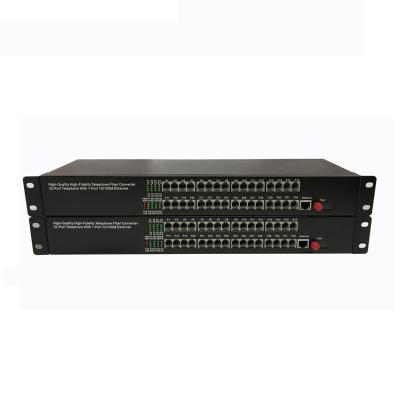 China 300-3400HZ (-0.6-+3dB) 2020 new high quality single mode single fiber SC ports, 32 channel telephone RJ11 interface, medium converter, for sale