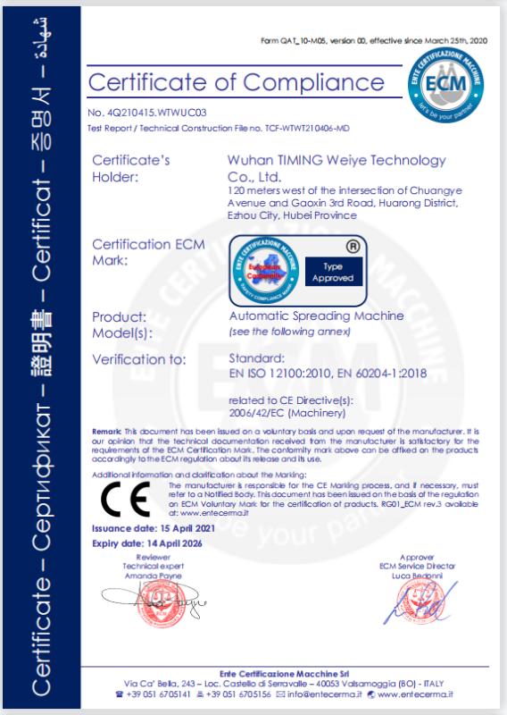 CE - Wuhan Timing Weiye Technology Co., Ltd.