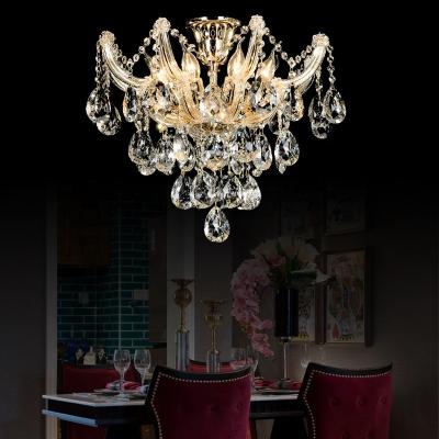 China European Best Quality K9 Luxury Crystal Chandelier Ceiling Dining Room Hanging Style Led Light Chandelier for sale