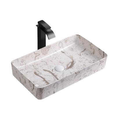 China Modern Marble Stone Countertop Wash Hand Basin Bathroom Ceramic Vessel Down Face Bowls for sale