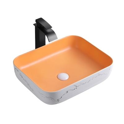 China Hot Selling Modern China Style Popular Rectangular Bathroom Art Basin Ceramic Chandelier for sale