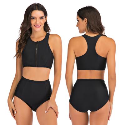 China Weisuit Breathable Quick Dry Black Yoga Sports Invest 2 Pcs Boxer Surf Bikini Set for sale