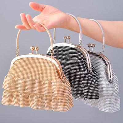 China Shiny Flower Rhinestone Rhinestone Bolsa Clutch Bag Diamond Clutch Party Wallet Purse Daily Life Rhinestone Dinner Bag for sale