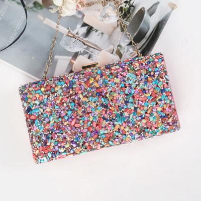 China Shell Masonry Bag Colorful Rainbow Clutch Everyday Life New Wedding Bottega Clutch Bag for sale