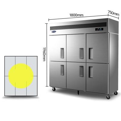 China Other Best selling commercial kitchen hotel automatic return six door refrigerated double temperature refrigerator for sale