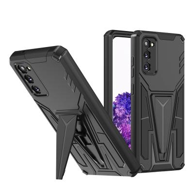 China Shockproof Armor Extraordinary V-Style PC TPU Shockproof Phone Case With Bracket For Mobile Phone for sale