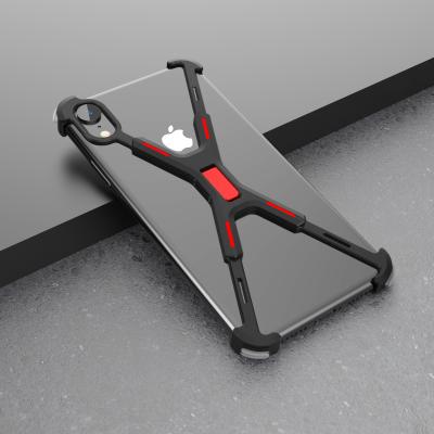 China Anti-drop Fashion Anti-drop X Shaped Lightweight Aluminum Alloy Phone Case For iPhone X Xs Xsmax XR for sale