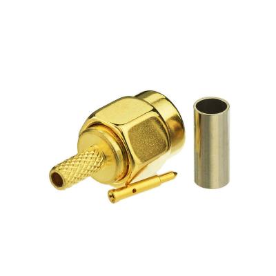 China RF 50ohm DC-6GHz SMA Male Crimp RF Connector For RG174 RG316 Gold Plated for sale