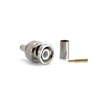 China Straight Male RF Crimp RF BNC Coaxial Connector For RG58 50-3 LMR195 LMR200 RG141 Cable for sale