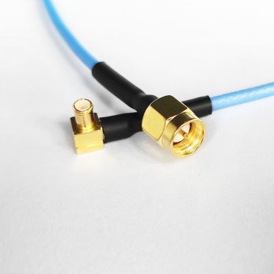 China SMA Male To Male Right Angle MCX RF Coaxial Cable Assembly VST-L-SMMCXRM-RF20 for sale