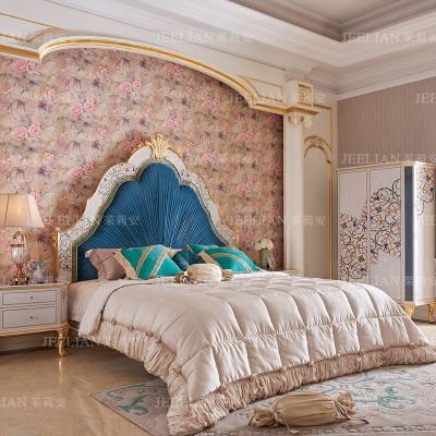 China Bedroom Furniture Adjustable Bed Room Furniture Luxury Antique Wooden King Size Bed for sale