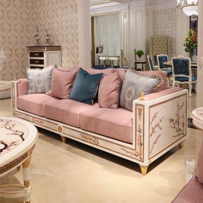 China (Size)Adjustable Elegant Luxury Velvet Sofa Set Furniture For Luxury French Style Living Room Furniture for sale