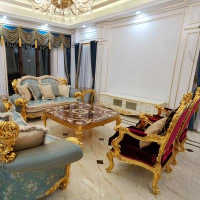 China (Size) Adjustable Wooden Hand Carving Luxurious Living Room Furniture Antique Sofa Set for sale