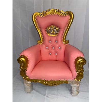 China EUROPEAN cheap rental pale pink and gold kids throne chairs for sale for sale