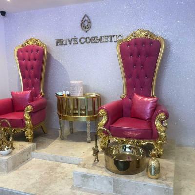 China Beauty Salon Pink Salon Furniture Throne Pedicure Chairs for sale