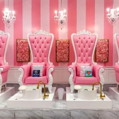 China Beauty salon silver and pink throne spa pedicure chairs for sale