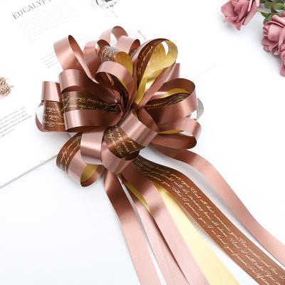 China Holographic pull bow for party wedding car decoration balloon ribbon pull hangers flower gift wrapping large pull bows gift ribbon tie for sale