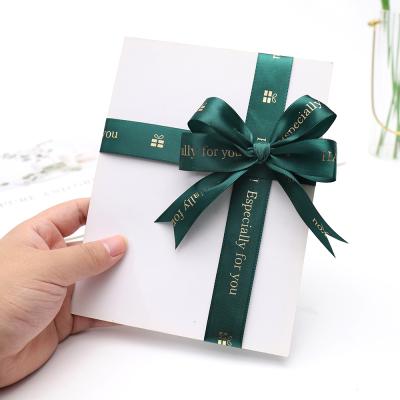 China Holographic tan HAPPY especially for you hot sale ribbon flowers rose Valentine's Day holiday birthday gift cake box wrapping ribbons for sale