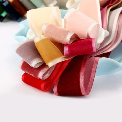 China Recyled DIY Handmade Hair Accessories Bowknot Satin Edge Velvet Belt Clothing Shoes Hats Accessories Gift Box Packing Ribbon for sale