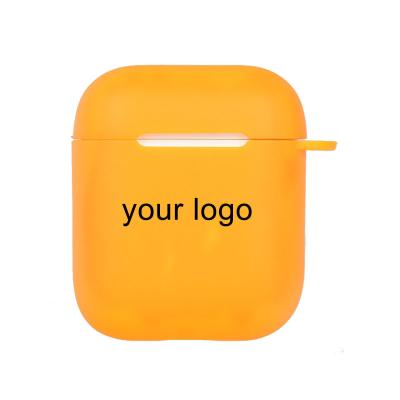 China For Earphone Hot Selling For Apple AirPods TPU Soft Case Personalized Customized Logo Silicone Waterproof Protect Skin Printing Logo With mounta for sale