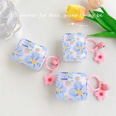 China Square Cute Strawberry TPU Fashion Blue Earphone Case For Apple Airpod 3 Cute Earphone Cover For Airpods Pro 1 2 Cases for sale