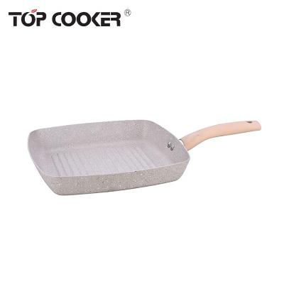 China Durable Aluminum Pressed Marble Coating Grill Pan for sale