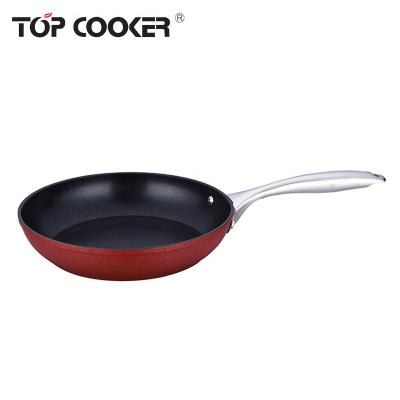 China Durable Aluminum Forged Non Stick Fry Pan With Stainless Steel Handles for sale