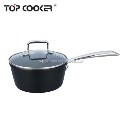 China Durable Forged Non Stick Aluminum Sauce Pan With Stainless Steel Handle for sale