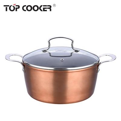 China Sustainable Forged Aluminum Copper Non-Stick Casserole With Lid for sale