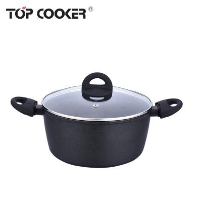 China Non Sustainable Forged Aluminum Stick Casserole With Tempered Glass Lid for sale