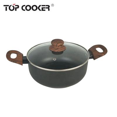 China Sustainable Aluminum Pressed Non Stick Cooking Pot Casserole for sale