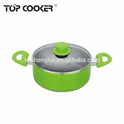 China Sustainable Aluminum Non Stick Lining Casserole Pot With Lid for sale