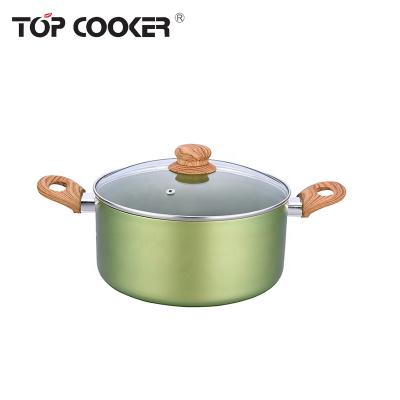 China Sustainable Aluminum Pressed Color Non Stick Liner Casserole With Lid for sale