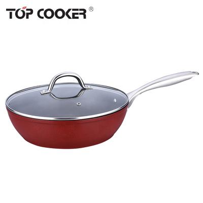 China Sustainable Forged Aluminum Crystal Non-Stick Round Deep Casserole for sale