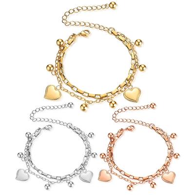 China FASHIONABLE wholesale hot selling high quality jewelry valentine jewelry RTS valentine heart bangle bracelet jewelry for women gift for sale