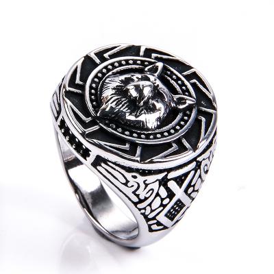 China Animal Head Wolf Ring For Men Jewelry Hiphop Jewelry RTS Hip Hop Fashion Band Ring Stainless Steel Chosen for sale