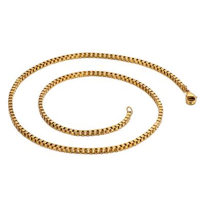 China Wholesale Hiphop Elu Jewelry RTS Accessories Jewelry 2MM 3MM Stainless Steel Box Chain For Women Men for sale