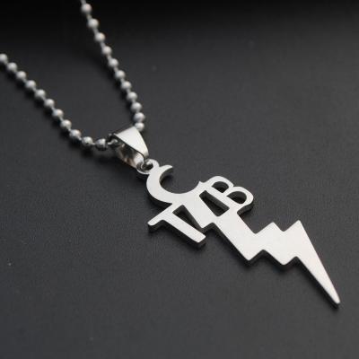 China Hiphop Elu Jewelry RTS Style Stainless Steel TCB Letter Moon Lightning Korean Pendant For Jewelry Wholesale for sale