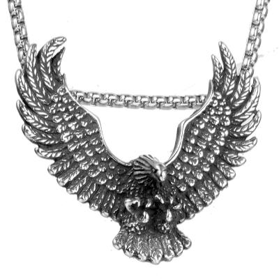 China Wholesale Punk Style Silver Animal Eagle Fashion Elu Jewelry RTS Pendant Stainless Steel With Wings For Hip Hop Jewelry for sale