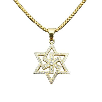 China CLASSIC Jewelry RTS Jewelry Crystal Iced Out Star Hexagram Magen David Pendant Necklace Hip Hop Bling Bling by Chosen for sale