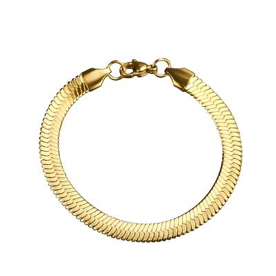 China Wholesale 4mm Hiphop Chosen Jewelry RTS Iced Out Gold Plated Stainless Steel Snake Chain Bracelet Volume For Men Women Jewelry for sale