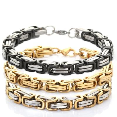 China Hiphop Jewelry RTS Hip Hop Style Stainless Steel Buckle Chunky Chain Bracelet For Wholesale Chosen New for sale