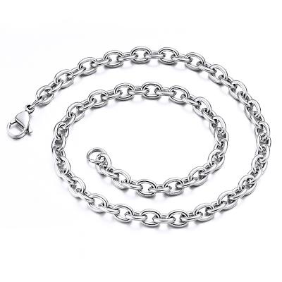 China Hot Wholesale Stainless Steel 3mm 4mm Cable Hiphop Elu Jewelry RTS Accessories Chain Necklace With High Quality for sale